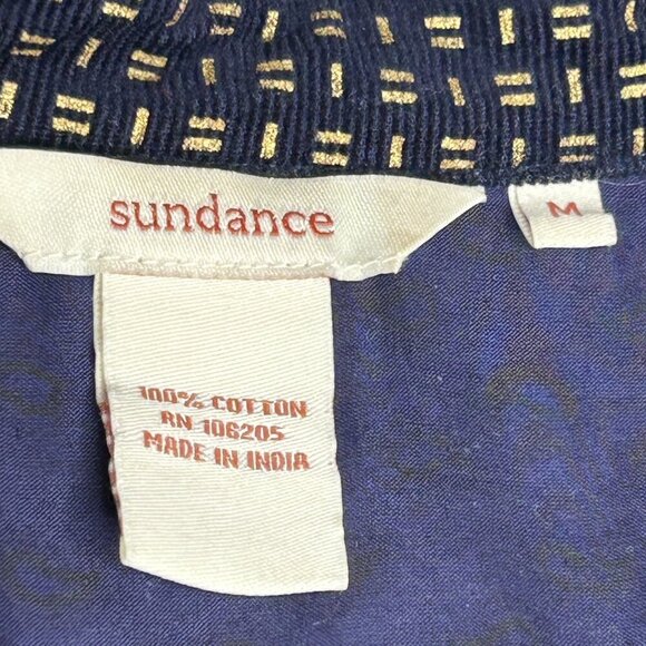 Sundance Corduroy Blazer Medium Cargo Pockets Navy Gold Metallic Pinwale Tie - Picture 5 of 11